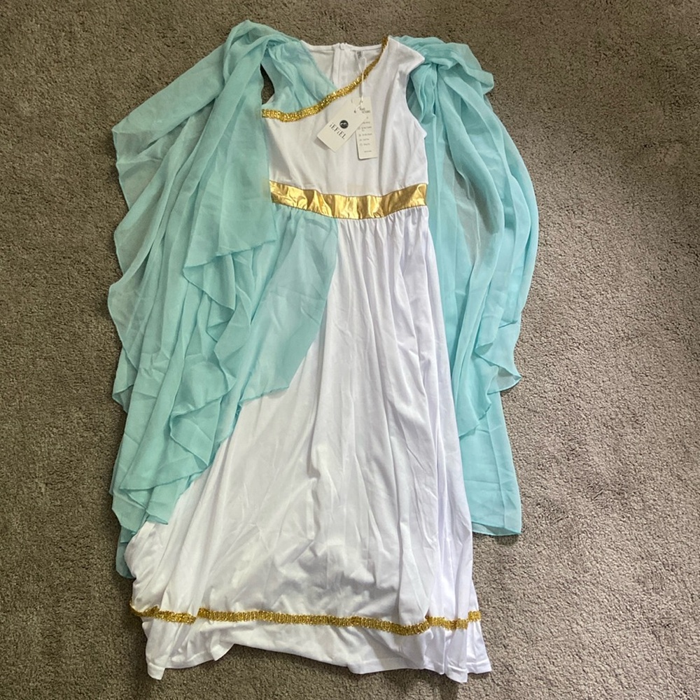 Girls goddess dress age 8